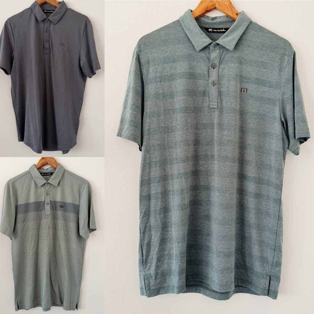 Bundle of 3 Men’s Travis Mathew Breathable Polo Short Sleeve Golf Shirts